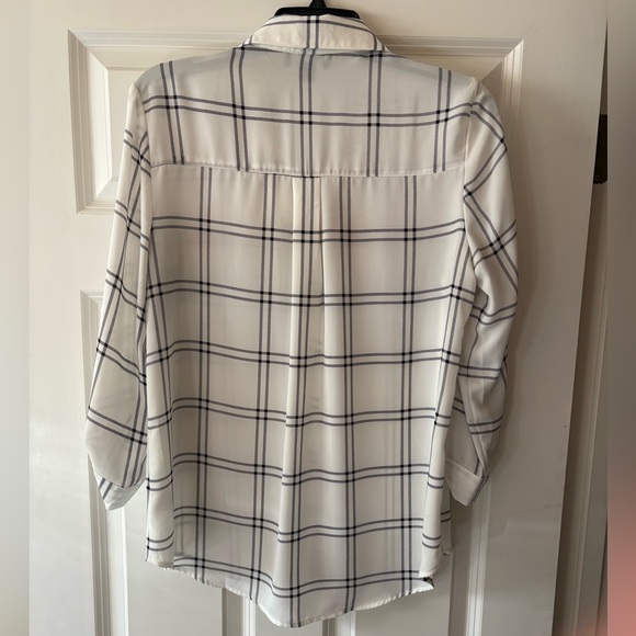 Ivory Plaid Button-Down Shirt - Picture 2 of 3